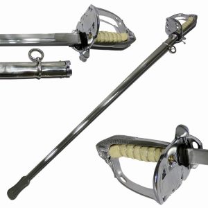 Royal Thailand Police Sword Nickle Chrome Handle