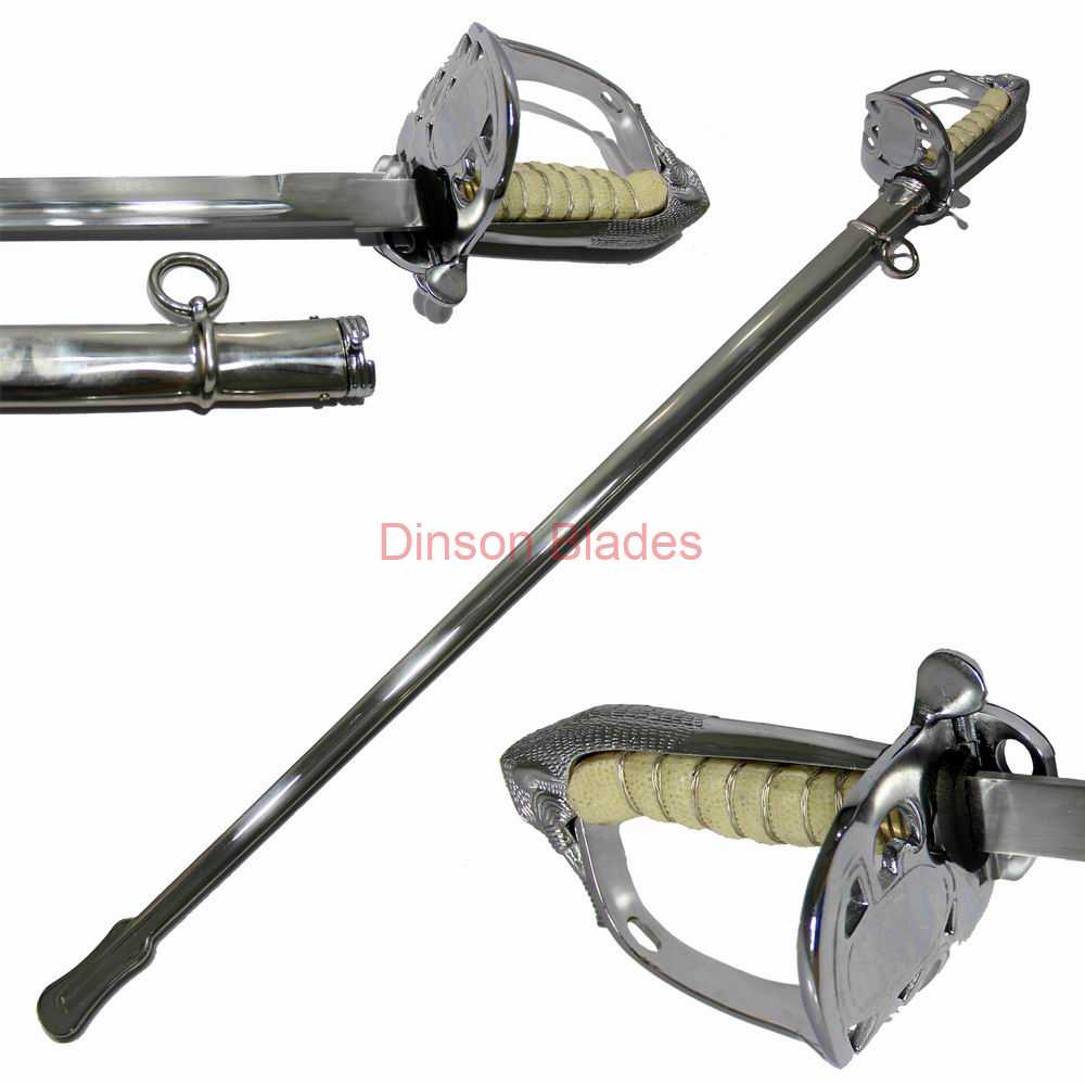 Royal Thailand Police Sword Nickle Chrome Handle