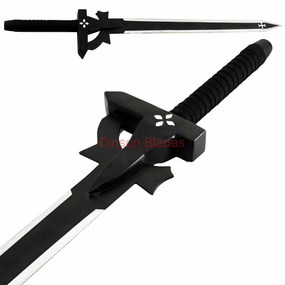 Anime SAO Kirito Black Sword All with Black Coating Color