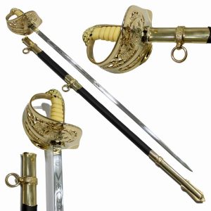 Pak Army Sword and Handle with Gold Plating & Scabbard