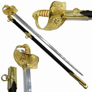 Army sword 24-Carat Gold Plating Guard and Hilt with Scabbard