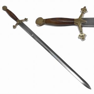 The Medieval Knight Scottish Claymore Sword Brass Natural wood Handle