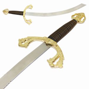 Carnival Scimitar Belly Dance Sword Stainless Steel Blade Gold Plated Handle