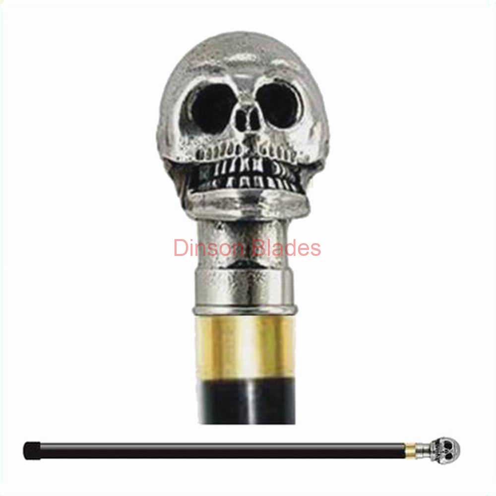 Skull Cane Sword Metal Handle