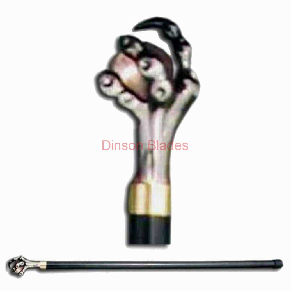 Claw Cane Sword Metal Handle with Crystal Ball
