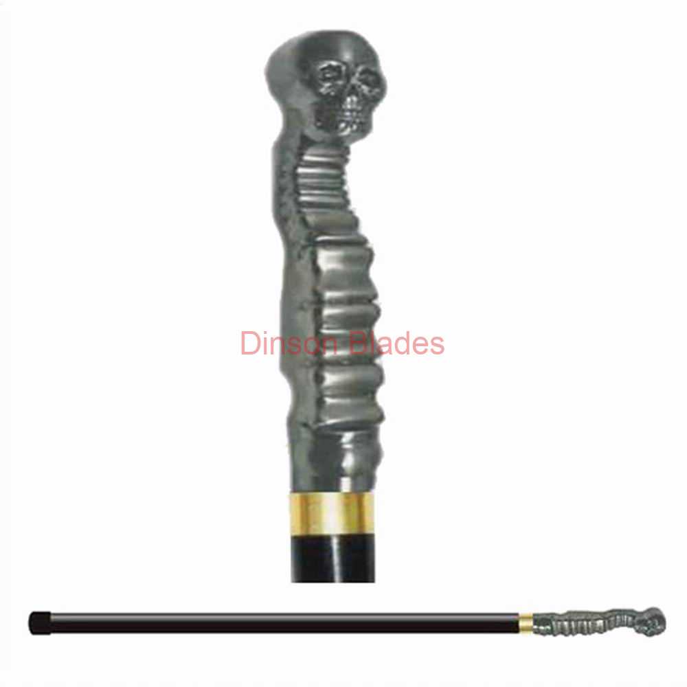 Tall Neck Skull Cane Sword with Metal Handle