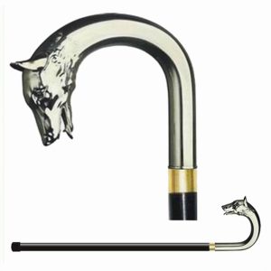Fighting Wolf Cane Sword Metal Handle