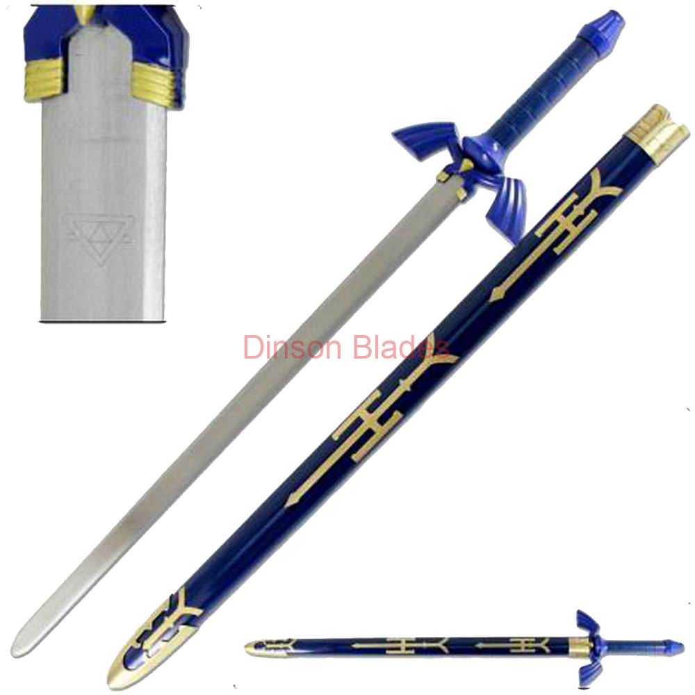 Blue Fantasy Anime Zelda Sword Link Twilight Princess Replica of Video Game
