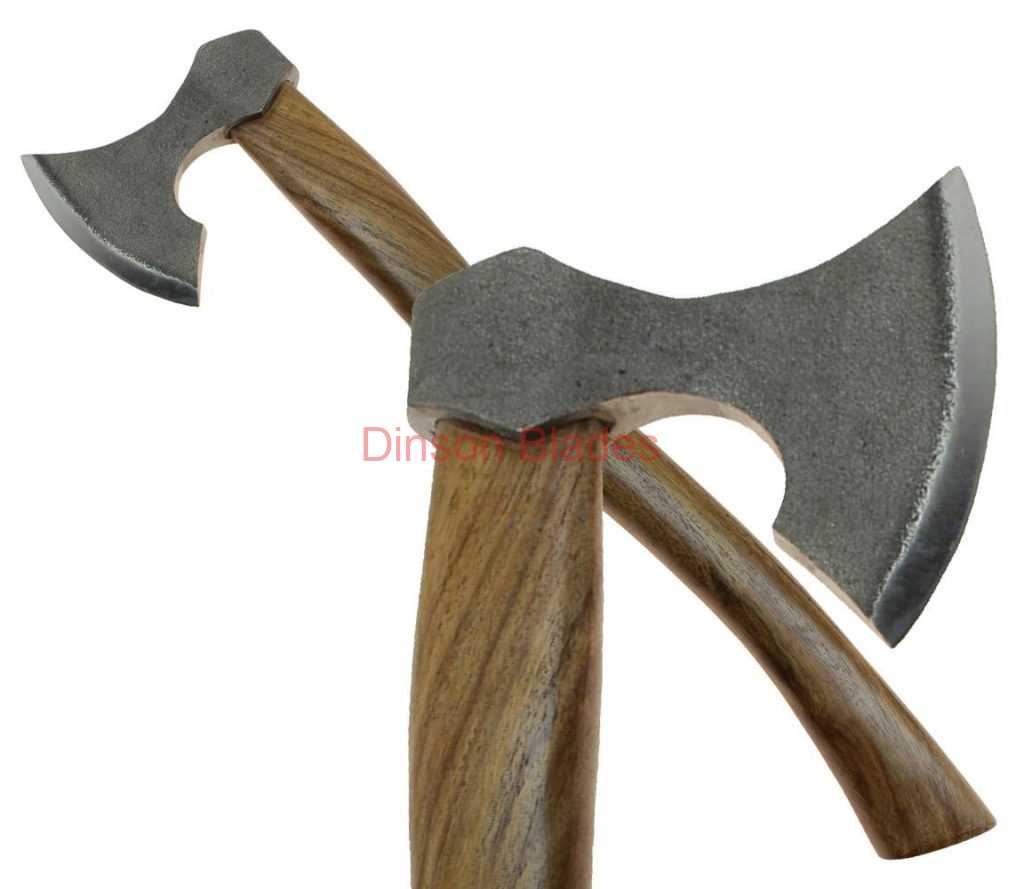 Functional Carbon Steel Bearded Viking Axe Solid Hardwood Haft Hatchet Camping Tool